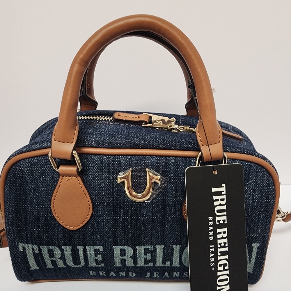 True Religion Blue Denim Crossbody Bag - Picture 3 of 9